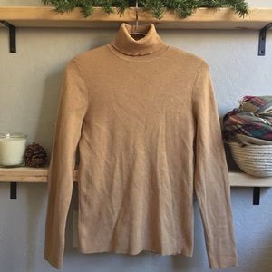 Camel Turtleneck Long Sleeve Sweater